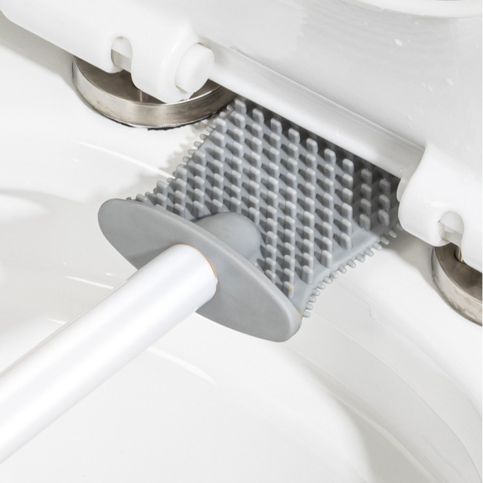 Perie de Toaleta, , cu Recipient pentru Lichid, perie din TPR, Montare fara Perfoare, 12 x 6.5 x 40 cm, Gri [5]