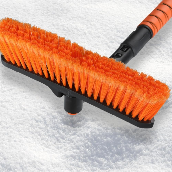 Perie de Zapada cu Racleta pentru Masina, , Multifunctionala, Rotativa, Demontabila, cu Maner Antiderapant, Telescopica, Aluminiu, Plastic, Fragmentarea Ghetii de pe Parbriz, Solutia pentru Iarna, pentru Dezghetare, Portocalie [4]