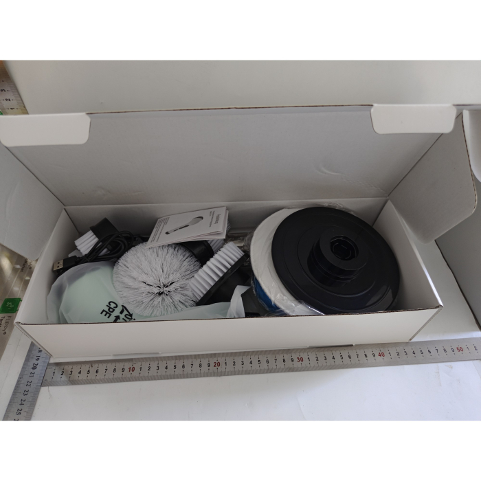 Perie Electrica de Curatare, , pentru Gresie, Baie, Bucatarie, 25x20x9.5 cm, cu 9 Capete, Maner Extensibil Detasabil 84-127cm, Incarcare USB-Type C, Rotire 360 de Grade, 3000 mAh, Culoare: Verde [2]