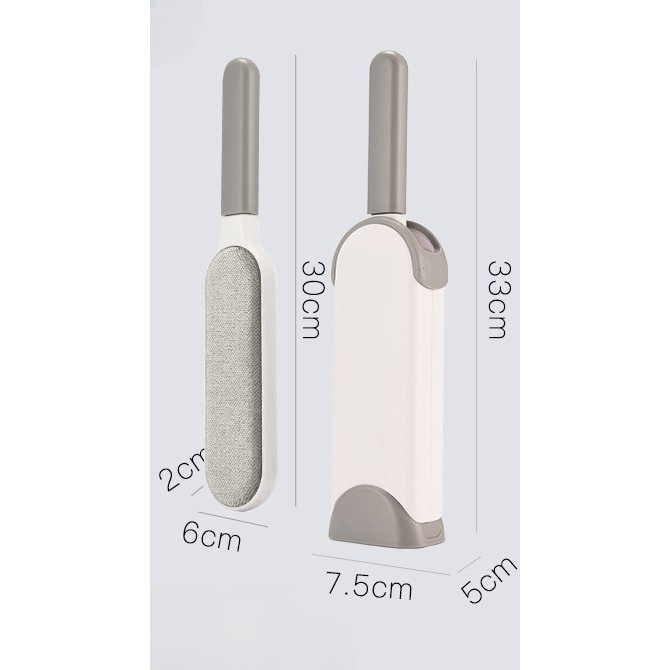 Perie Electrostatica, , Pentru Curatarea Parului de pe Haine si Tapiterii, 2 Fete, Autocuratare, 33 x 7.5 cm, Gri [2]