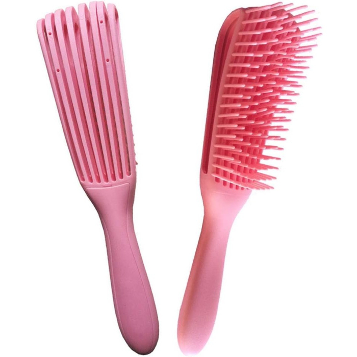 Perie Flexibila, , pentru Descurcat Par Cret/Umed si Uscat, 8 Brate Mobile, din TPE, 24.5 x 4.5 x 2 cm, Roz [6]