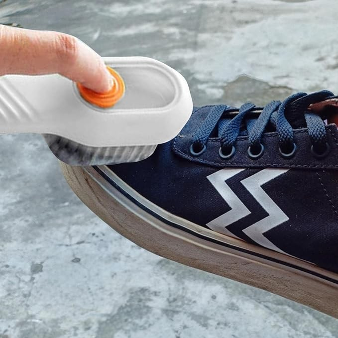 Perie pentru Curatare Incaltaminte cu Recipient pentru Detergent, , Perie Multifunctionala pentru Incaltaminte si Lenjerie, cu Peri Moi, Fara Deteriorare, 17.3 x 4.5 x 6 cm, Culoare Alb [6]