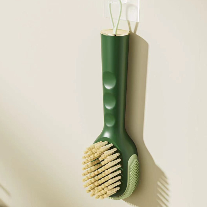 Perie pentru Curatare Incaltaminte cu Recipient pentru Detergent, , Perie Multifunctionala pentru Incaltaminte si Lenjerie, cu Peri Moi, Fara Deteriorare, 22x6x4 cm, Culoare Verde [2]