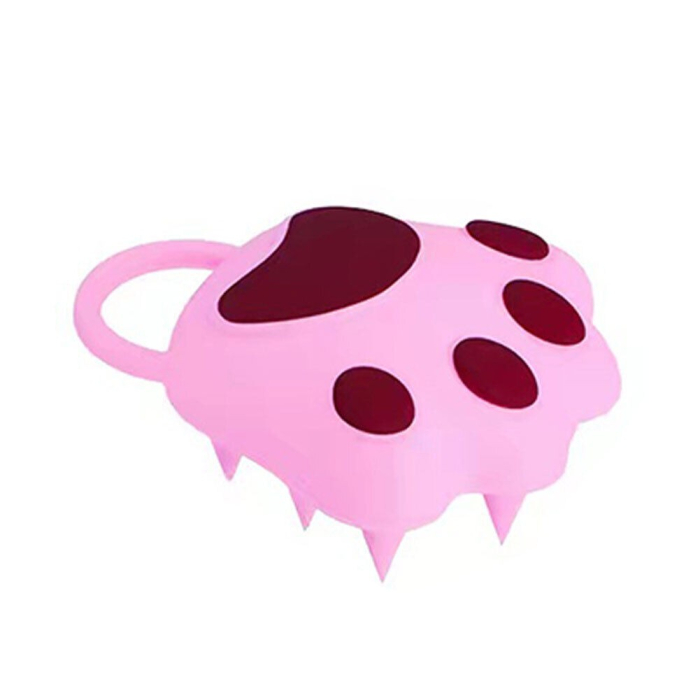 Perie pentru Masajul Scalpului, Perie pentru Sampon, Labuță de Pisică, Dimensiune 7x8 cm, Curatarea si Mentinerea Curata a Parului, Roz [2]