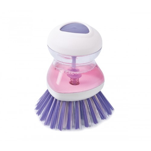 Perie pentru Spalat Vase cu Recipient pentru Detergent Lichid, Premium, Mov [4]