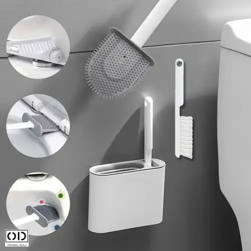 Perie de WC Perie Toaleta Perie pentru vasul de Toaleta Perie curatat WC Perie din silicon pentru WC Perie curatat wc din silicon Perie pentru WC Perie pentru Curatenie baie [1]