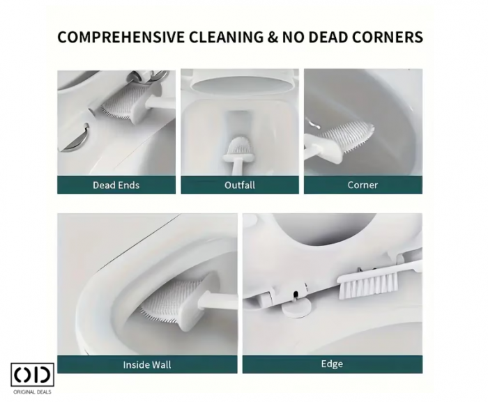 Perie de WC Perie Toaleta Perie pentru vasul de Toaleta Perie curatat WC Perie din silicon pentru WC Perie curatat wc din silicon Perie pentru WC Perie pentru Curatenie baie [5]