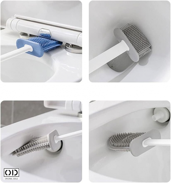 Perie de WC Perie Toaleta Perie pentru vasul de Toaleta Perie curatat WC Perie din silicon pentru WC Perie curatat wc din silicon Perie pentru WC Perie pentru Curatenie baie [7]