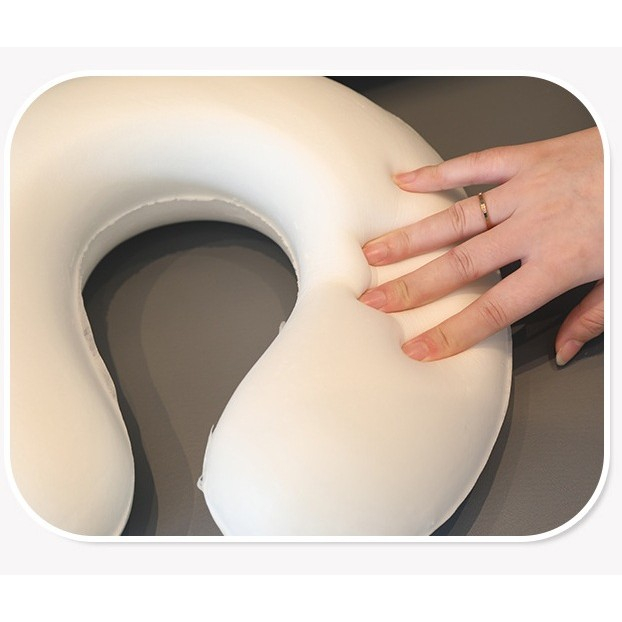 Perna de Calatorie in Forma de U, , Pentru Gat si Cap, Umplutura din Spuma cu Memorie, 30x30 cm, Model Rechin, Accesoriu de Voiaj, Birou, Masina, Sistem Prindere Capse, Albastru [5]