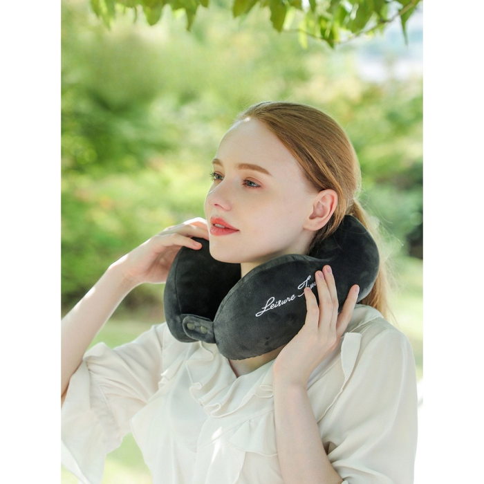 Perna de Calatorie, , Pentru Gat, din Bumbac, cu 4 Cocoase, Ajustabila, Gri [10]