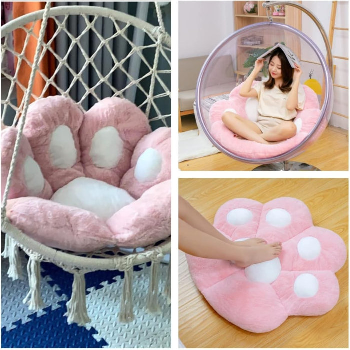 Perna Decorativa, , Model Laba de Pisica, din Plus, pentru Scaun/Canapea/Podea, 80 x 70 cm, Roz [3]