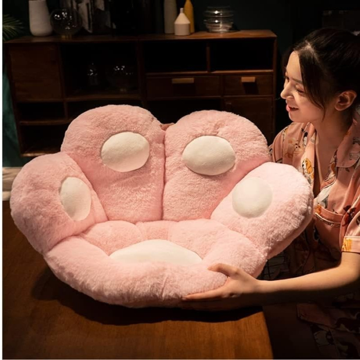 Perna Decorativa, , Model Laba de Pisica, din Plus, pentru Scaun/Canapea/Podea, 80 x 70 cm, Roz [4]