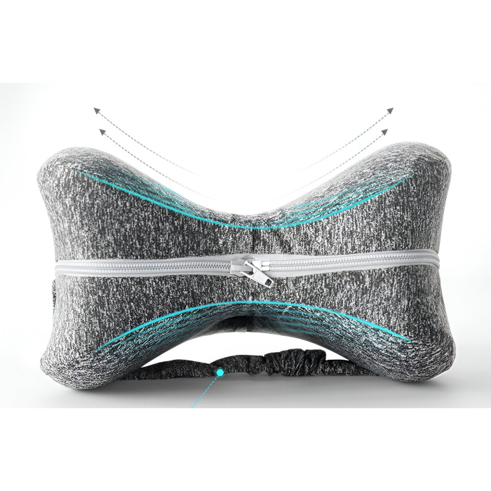 Perna Ortopedica pentru Picioare, , Multifunctionala, Confortabilă, in Forma de Inima, Spuma cu Memorie, Curea Anti-cadere, 25x23x13 cm, Gri [5]