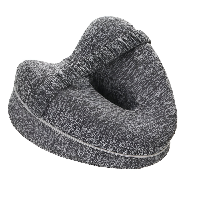 Perna Ortopedica pentru Picioare, , Multifunctionala, Confortabilă, in Forma de Inima, Spuma cu Memorie, Curea Anti-cadere, 25x23x13 cm, Gri [10]