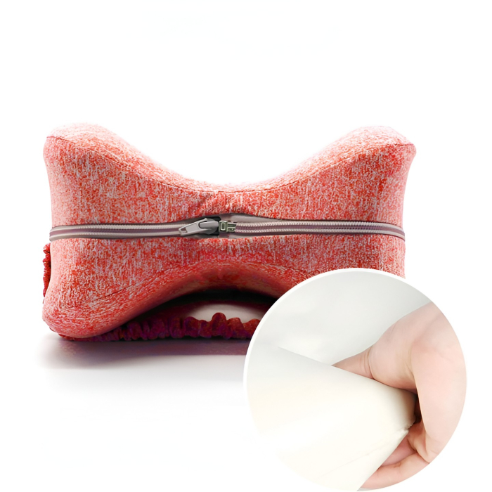 Perna Ortopedica pentru Picioare, , Multifunctionala, Confortabilă, in Forma de Inima, Spuma cu Memorie, Curea Anti-cadere, 25x23x13 cm, Roz [6]