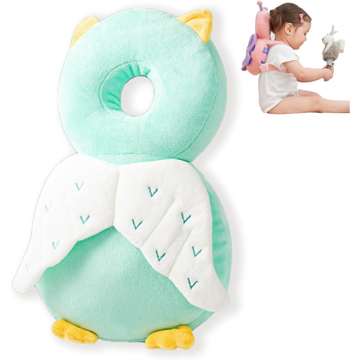 Perna tip Rucsac pentru Protectia Capului, , Tetiera tip Bufnita, pentru Bebelusi, 33x6x19 cm, 180 g, Verde [6]