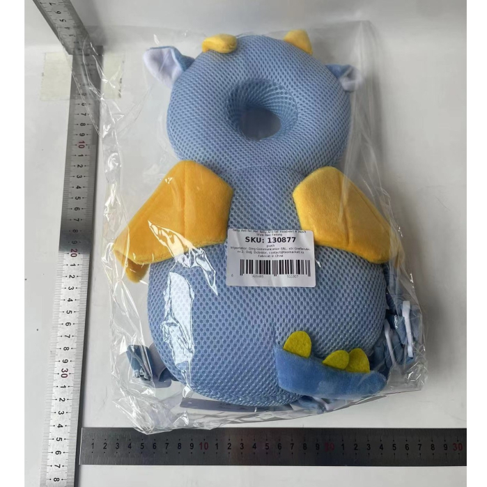 Perna tip Rucsac pentru Protectia Capului, , Tetiera tip Dragon, pentru Bebelusi, Design tip Plasa, 33x6x19 cm, 180 g, Albastru [8]