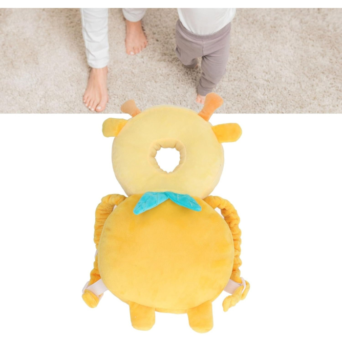 Perna tip Rucsac pentru Protectia Capului, , Tetiera tip Girafa, pentru Bebelusi, 33x6x19 cm, 180 g, Galben [4]