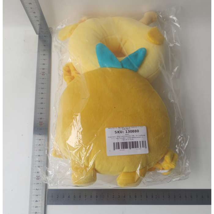 Perna tip Rucsac pentru Protectia Capului, , Tetiera tip Girafa, pentru Bebelusi, 33x6x19 cm, 180 g, Galben [9]