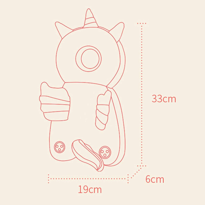 Perna tip Rucsac pentru Protectia Capului, , Tetiera tip Unicorn, pentru Bebelusi, 33x6x19 cm, 180 g, Albastru [2]