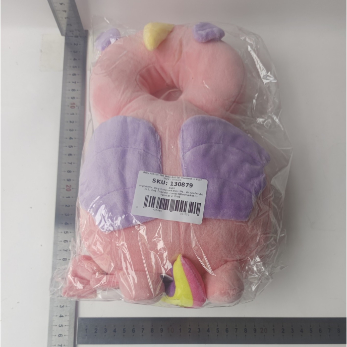 Perna tip Rucsac pentru Protectia Capului, , Tetiera tip Unicorn, pentru Bebelusi, 33x6x19 cm, 180 g, Roz [9]