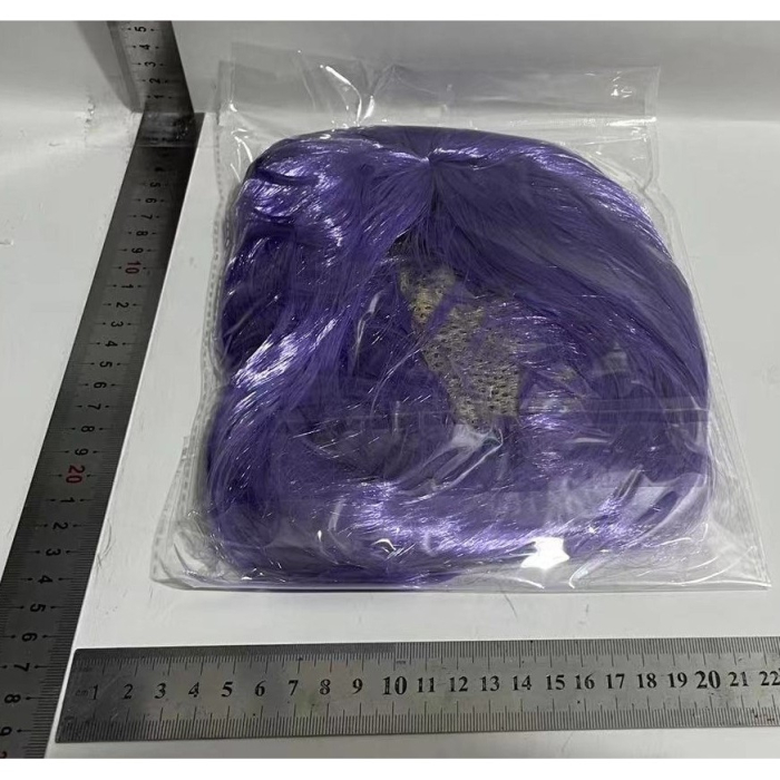 Peruca Cosplay, , Tunsoare Bob cu Breton, pentru Carnaval, Halloween, Petreceri Tematice, din PET, Marime Universala, Mov [3]