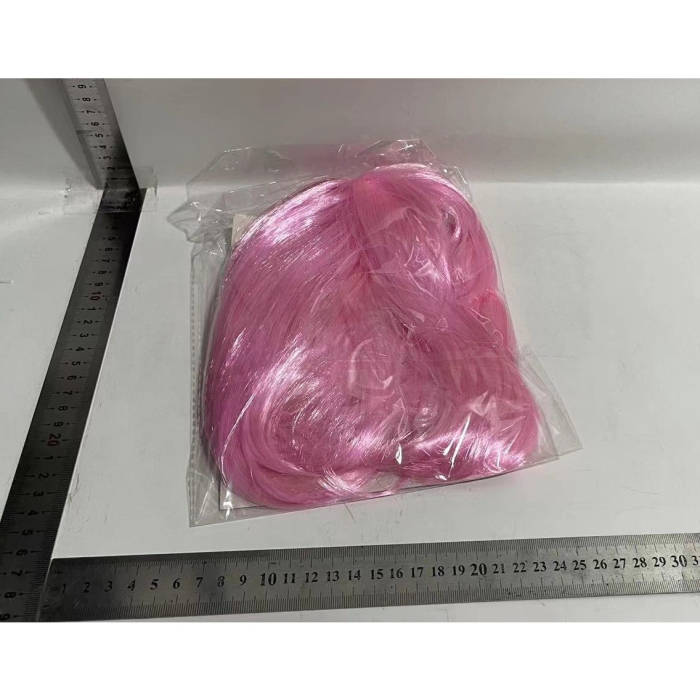 Peruca Cosplay, , Tunsoare Bob cu Breton, pentru Carnaval, Halloween, Petreceri Tematice, din PET, Marime Universala, Roz Deschis [2]