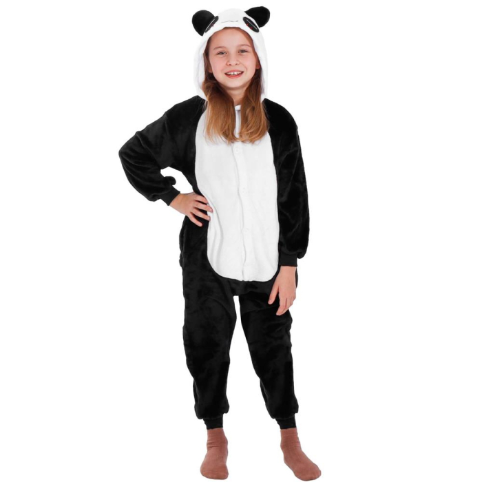Pijama tip salopeta pentru copii, model panda, marime 125-140cm [1]
