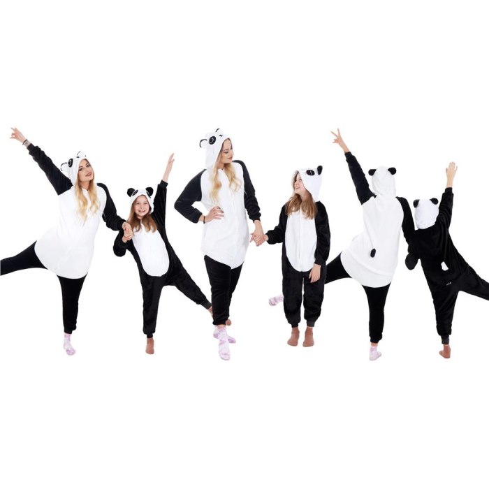 Pijama tip salopeta pentru copii, model panda, marime 125-140cm [25]