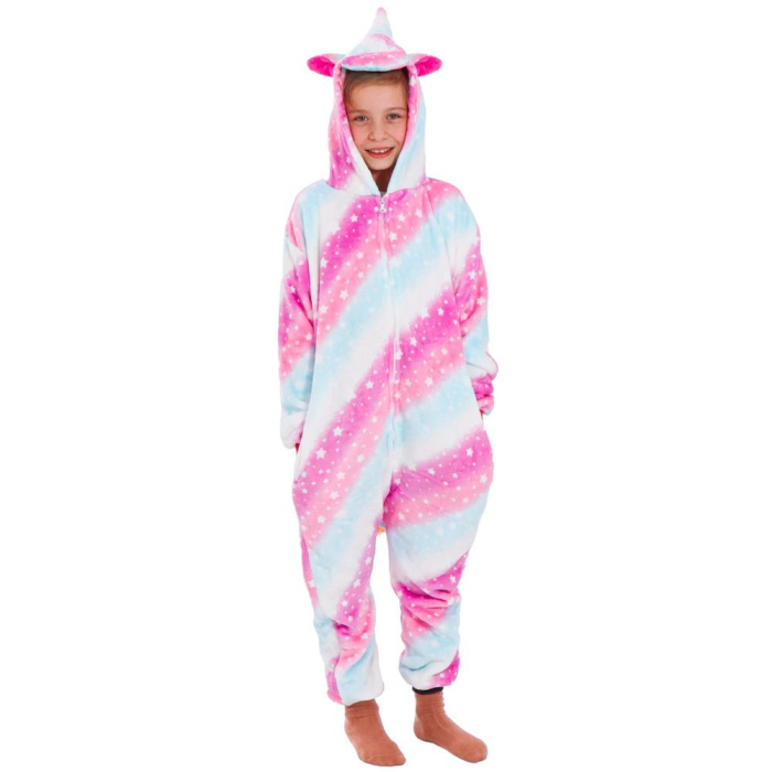 Pijama tip salopeta pentru copii, model unicorn, marime 130-140cm [11]