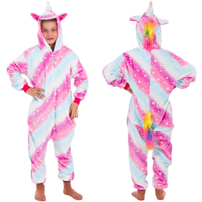 Pijama tip salopeta pentru copii, model unicorn, marime 130-140cm [25]