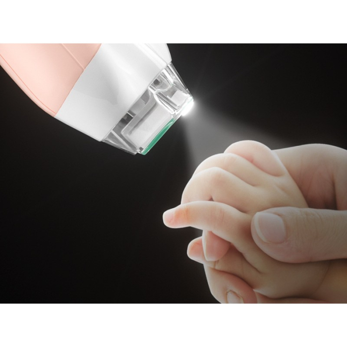 Pila Electrica, , pentru Copii si Bebelusi, din ABS, 6 Accesorii, cu Lumina LED, 9.5 x 6 x 17 cm, Roz [4]