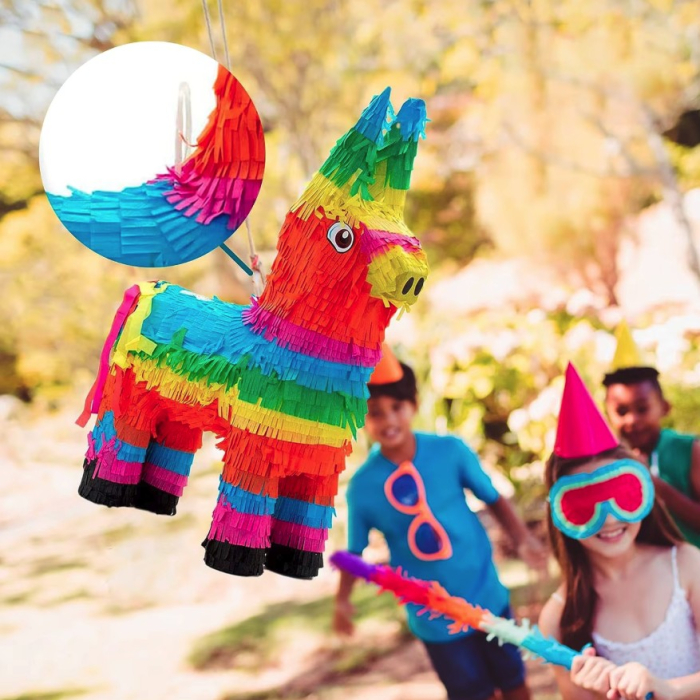 Pinata Magarus pentru Petrecere, , Pinata din Hartie si Carton, Pinata pentru Copii, 50 x 35 x 10 cm, Multicolor [3]