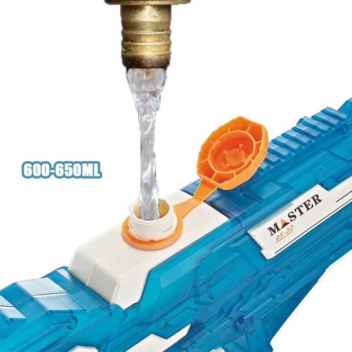 Pistol cu Apa Electric, , +6 Ani, Rezervor 650 ml, Incarcare USB, din Plastic, 59 x 23 x 6 cm, Albastru [4]