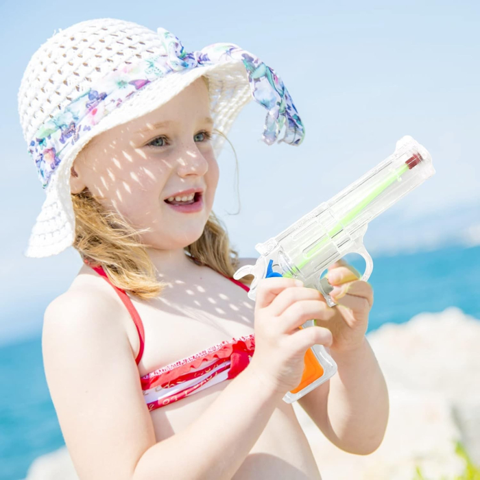 Pistol cu Apa, , pentru Copii, din Plastic, 16 x 5 x 2 cm, Transparent/Albastru [4]