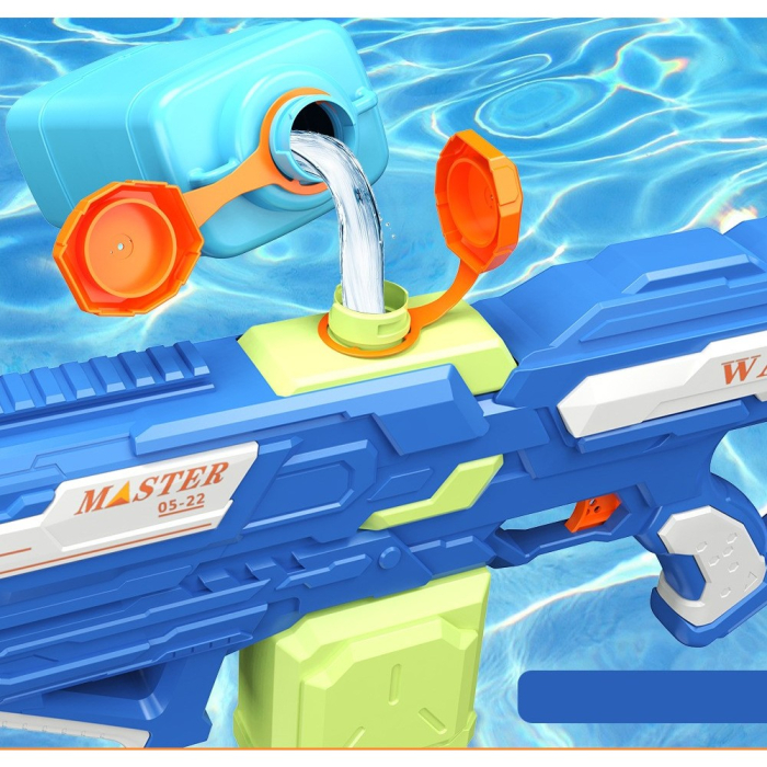 Pistol cu Apa pentru Copii, Rezervor 600ml, , 14ani+, cu baterie 1500mAh, Electric Burst, Albastru/Verde, 800ML [6]