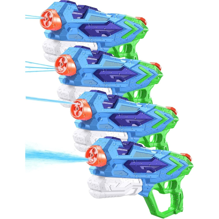 Pistol cu Apa pentru Copii, , Rezervor 900ml, Raza de Actiune 8m, 6ani+, 4 Duze, Verde [5]