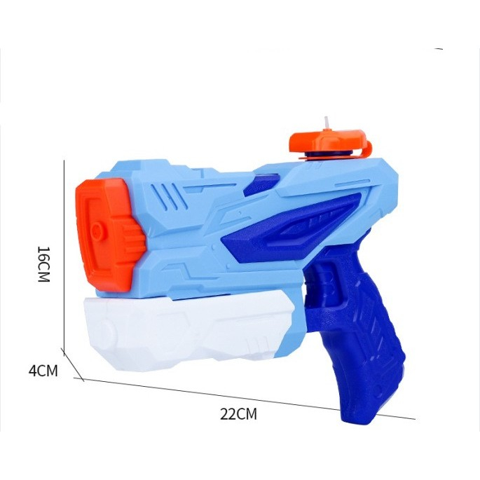 Pistol cu Apa pentru Copii, Rezervor, Pentru Piscina/Plaja, , 6ani+, 3 duze, Albastru, 300ML [2]