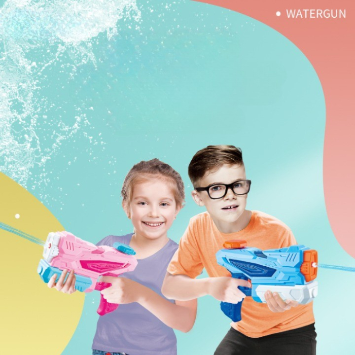 Pistol cu Apa pentru Copii, Rezervor, Pentru Piscina/Plaja, , 6ani+, 3 duze, Albastru, 300ML [4]