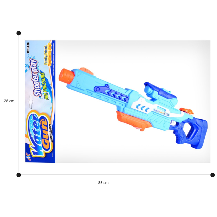 Pistol cu Apa pentru Copii, Rezervor, Pentru Piscina/Plaja, , 6ani+, Albastru, 1200ML [2]