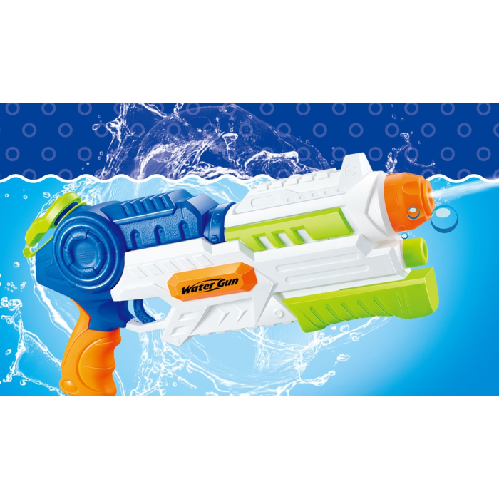 Pistol cu Apa pentru Copii, Rezervor, Pentru Piscina/Plaja, , 6ani+, Albastru/Multicolor, 1000ML [2]