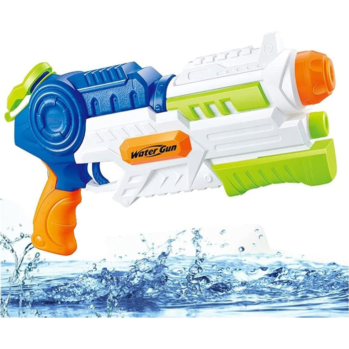 Pistol cu Apa pentru Copii, Rezervor, Pentru Piscina/Plaja, , 6ani+, Albastru/Multicolor, 1000ML [5]