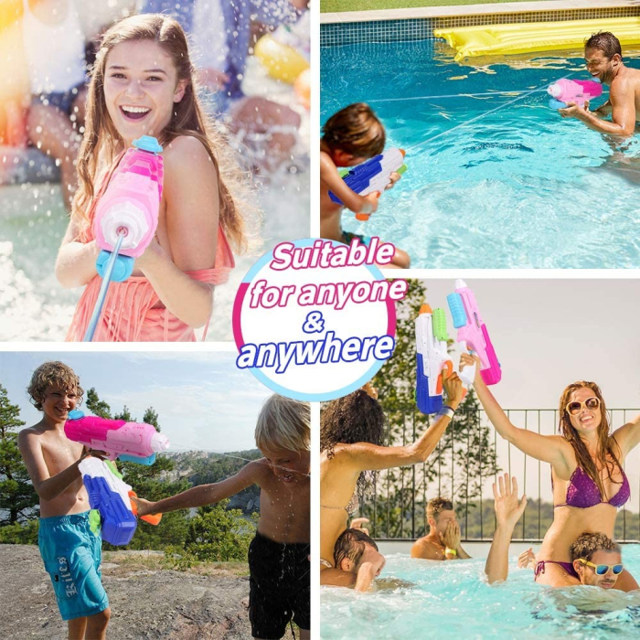 Pistol cu Apa pentru Copii, Rezervor, Pentru Piscina/Plaja, , 6ani+, Roz, 1250ML [4]