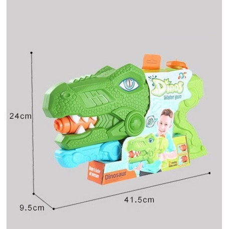 Pistol cu Apa pentru Copii, Rezervor, Pentru Piscina/Plaja, , 6ani+, Tiranozaur, 3 duze, Verde, 1440ML [6]
