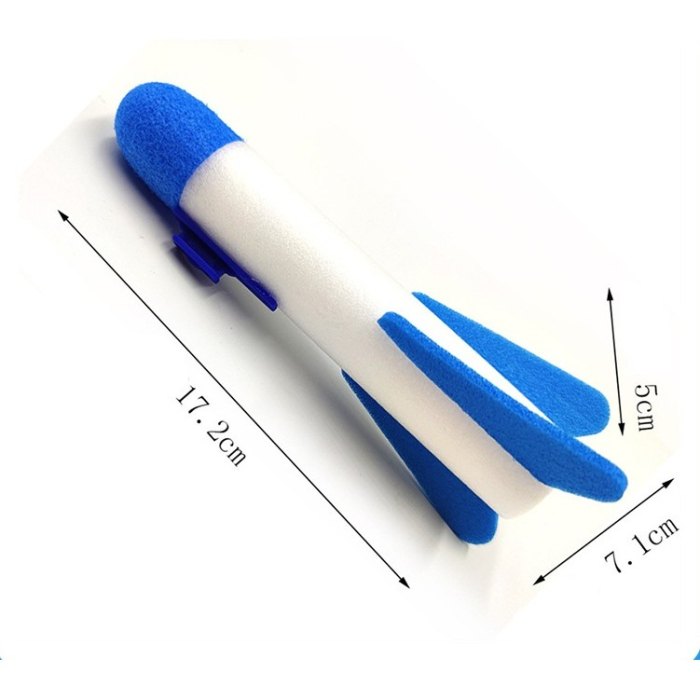 Pistol de Jucarie, , cu Lansator de Racheta, din Polistiren/Plastic, Lumina LED, +3 Ani, Rosu/Albastru [2]
