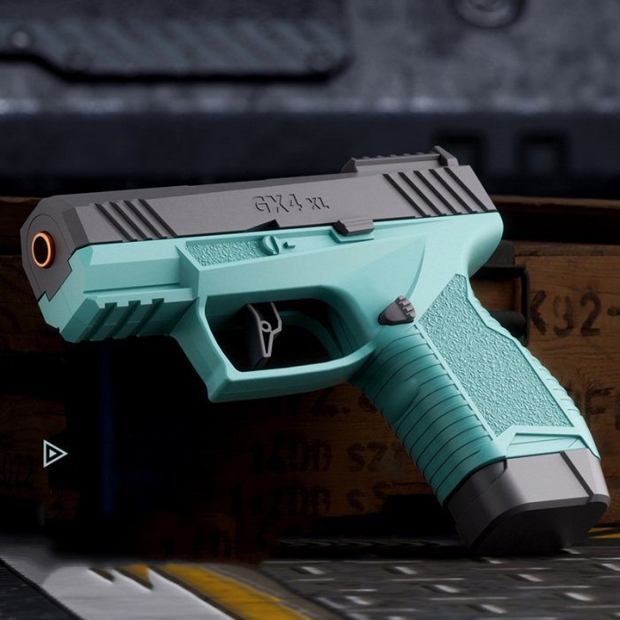 Pistol de jucarie GX4 cu Ejectie, , de Explozie de buzunar, Makara BLOWBACK, Gloante Moi pentru Copii, 15 x 13 x 3.5 cm, Negru Verde [4]
