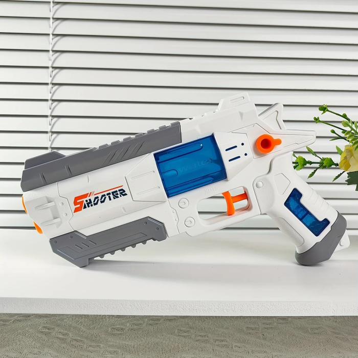 Pistol Manual cu Apa, , Jucarie Pistol cu Apa Sigur Pentru Copii, Design Nou S-Shooter Atractiv, 23 x 14.5 cm, Alb [5]