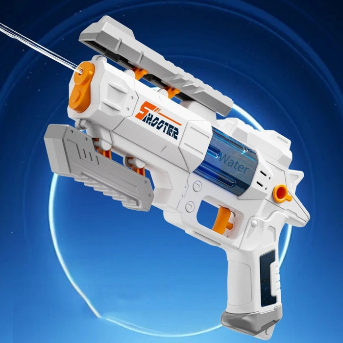 Pistol Manual cu Apa, , Jucarie Pistol cu Apa Sigur Pentru Copii, Design Nou S-Shooter Atractiv, 23 x 14.5 cm, Alb [2]