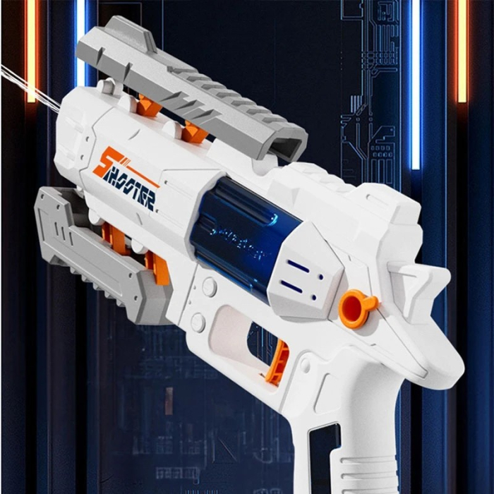 Pistol Manual cu Apa, , Jucarie Pistol cu Apa Sigur Pentru Copii, Design Nou S-Shooter Atractiv, 23 x 14.5 cm, Alb [4]