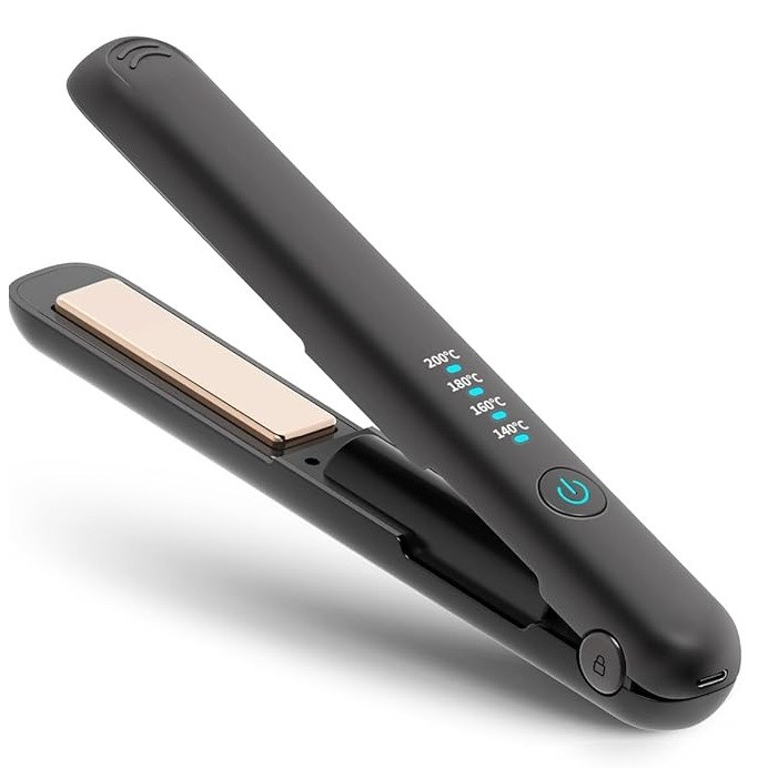 Placa de Par fara Fir, , Adaptor Tip C, Tensiune 5V, Capacitate Baterie 3000 mAh, Indreptat, Ondulat, 4 Trepte de Temperatura, 21.8 x 3.1 x 3.4.1 cm, Negru [3]